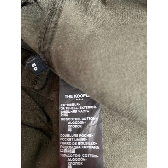 The Kooples Jeans Cuffed Chino Pants Size 50 Eur/33 US Dark Olive Button Fly - Picture 7 of 10